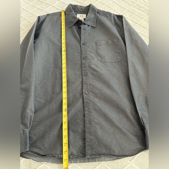 Armani Exchange Men’s Charcoal Gray/black button down shirt. XL - Picture 4 of 5